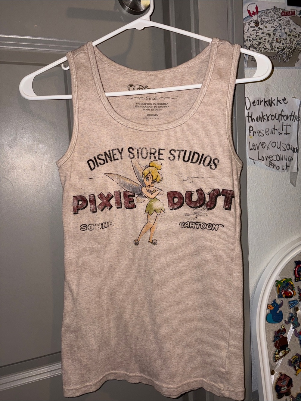 Disney Pixie Dust Tinker Bell Tank Top - Cream and Green